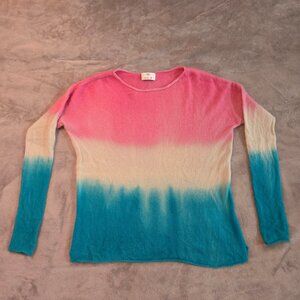 Allude wool cashmere color block sweater size L small 100% Cashmere.